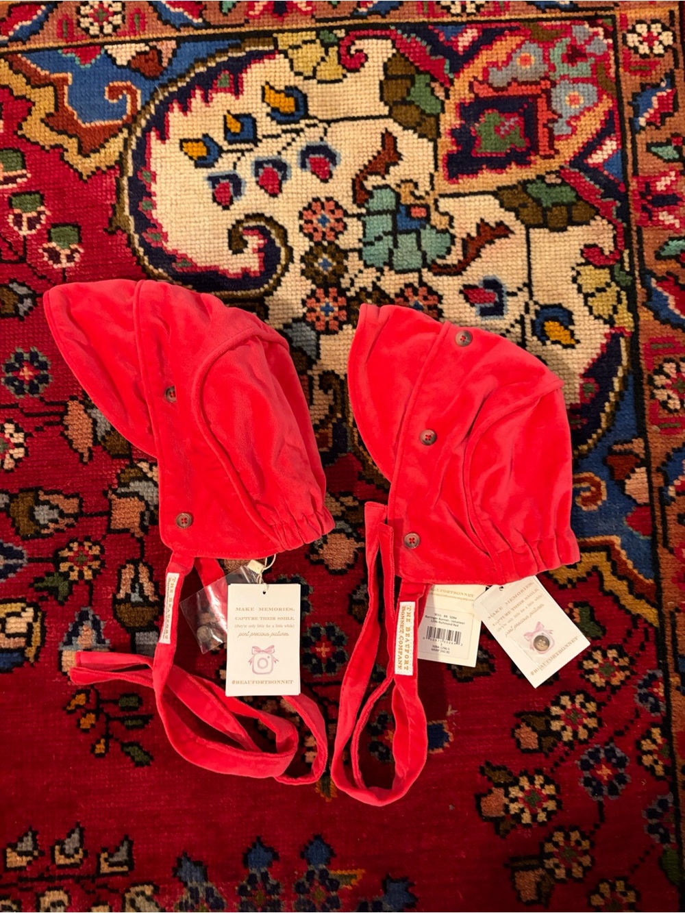 The Beaufort Bonnet Company Kids Velvet Bonnet - Red